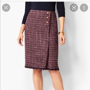 Tweed skirt brass buttons Talbots size 6